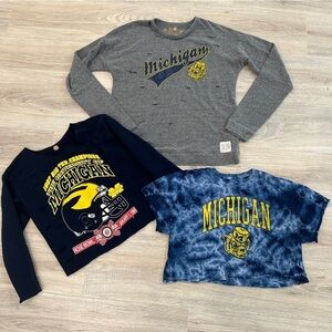 Retro brand Michigan university sweatshirt & tee bundle